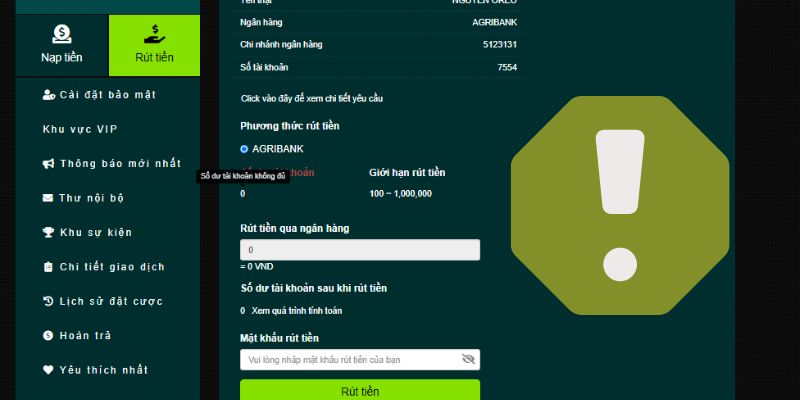 Gặp sự cố khi rút tiền cần liên hệ nhà cái bằng cách chat trực tuyến