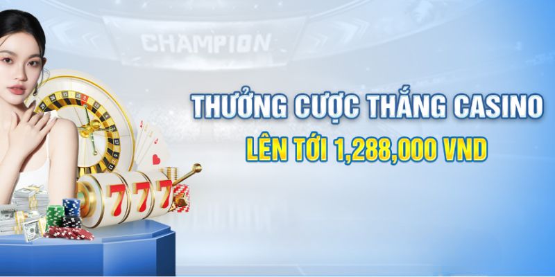 Thưởng cược thắng khi chơi casino tại 69VN lên đến 1,288,000 